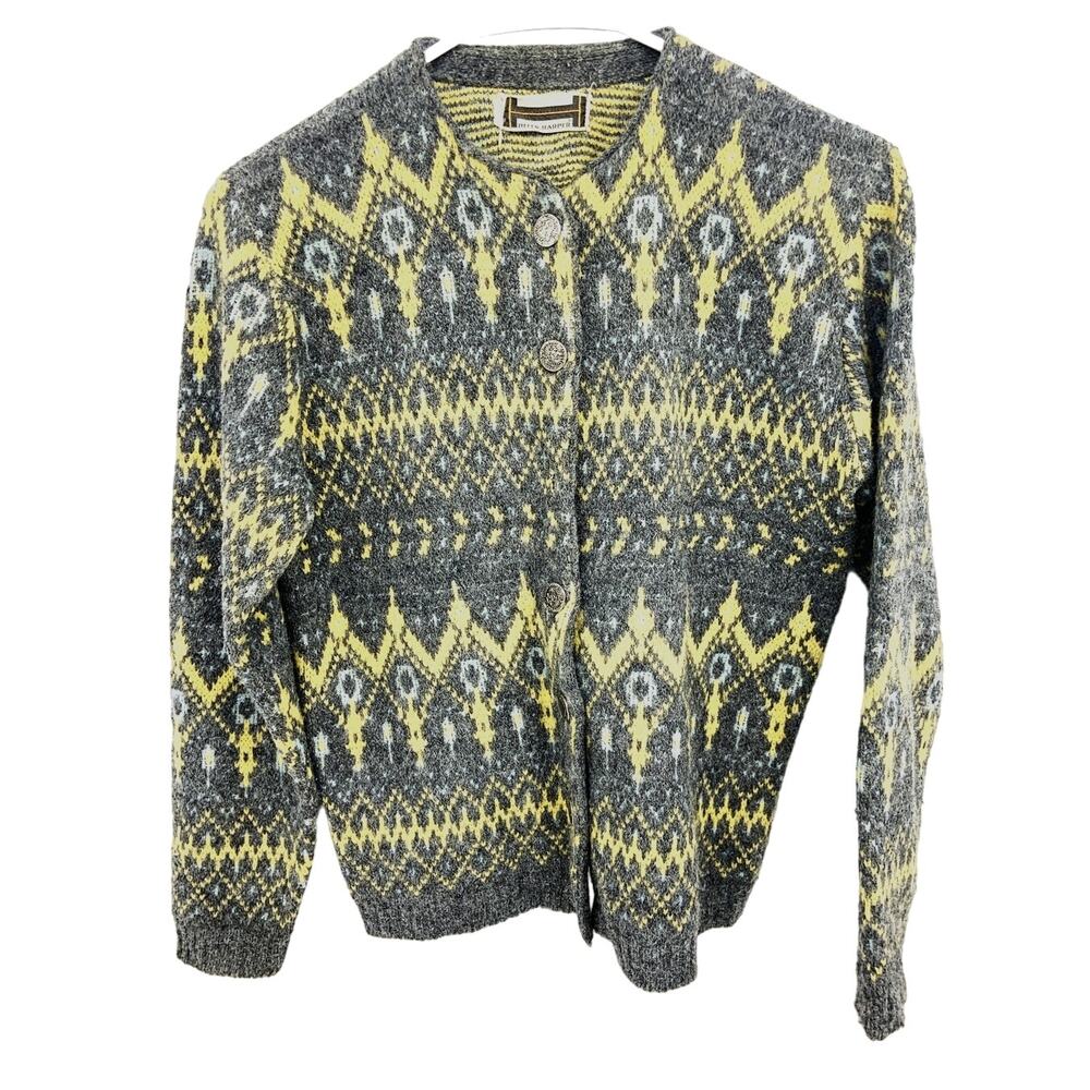 Helen Harper Hand Knit Multicolor Cardigan Sweater Size L